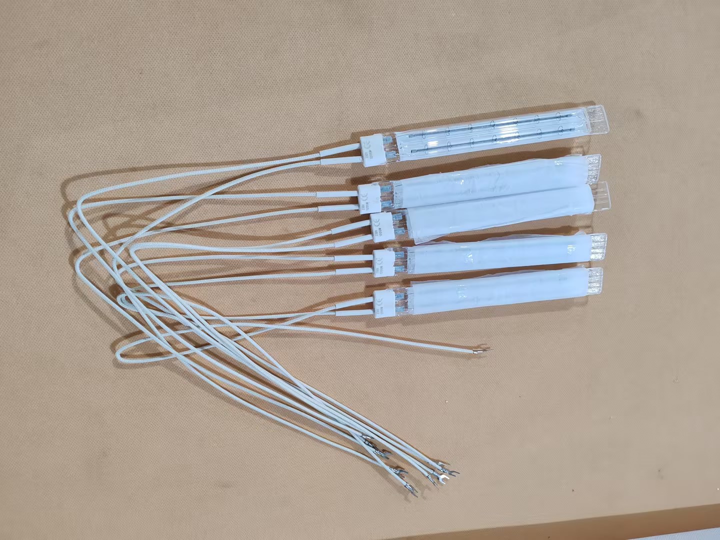 High Quality Half white 380mm 400v 2500w halogen heating lamp with SK15 ceramic