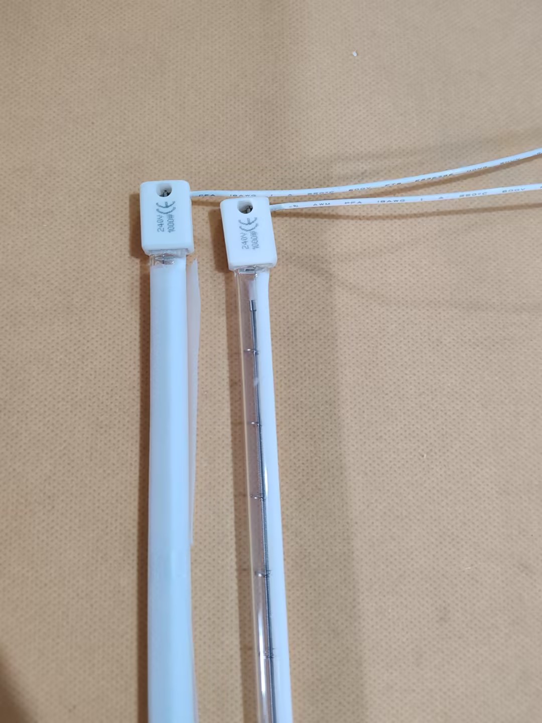 Hot selling 605mm 220v 1000w halogen heating lamp half white infrared heating lamp